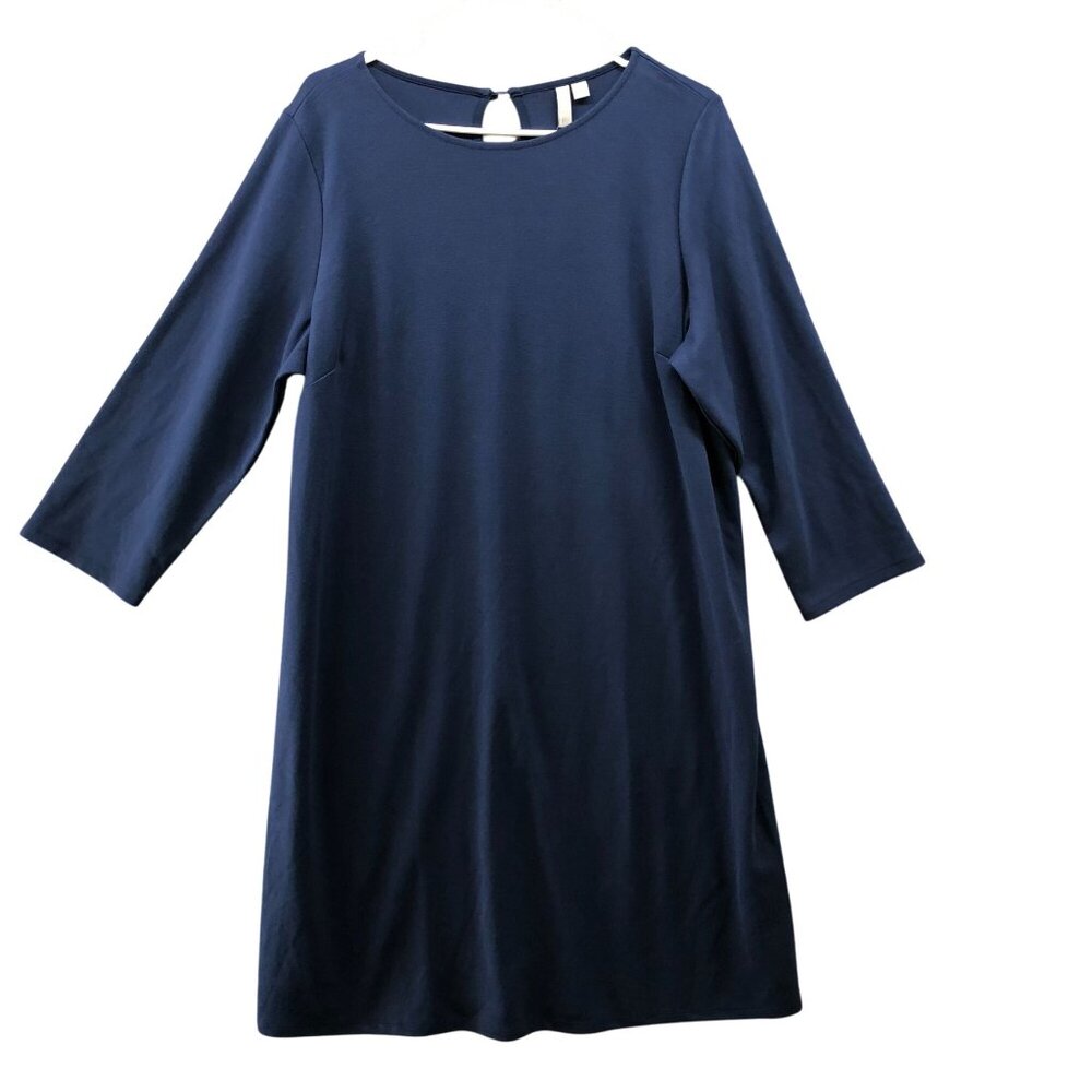 NWT ASOS Curve Shift Dress Size 14 Blue 3/4 Sleeve Midi Round Neck‎ Career
